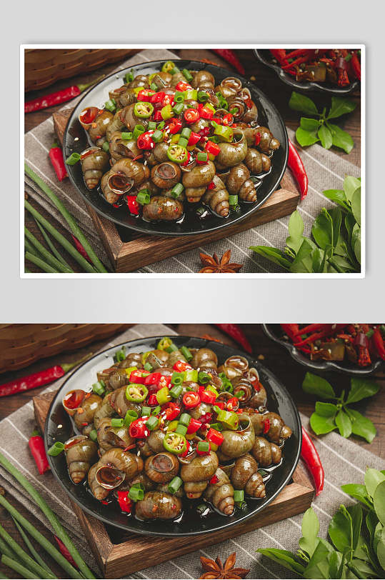 美味香辣螺蛳菜品美食摄影图片