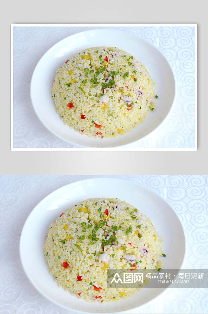 玉米青菜炒饭摄影图片素材