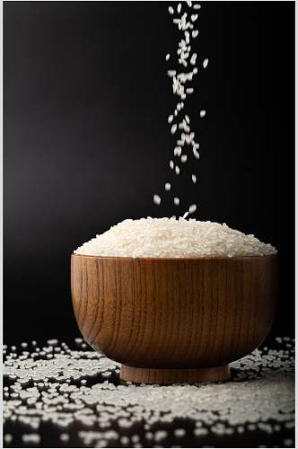 长粒米米饭大米粮食特写摄影图片