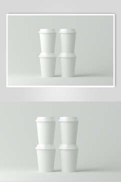 灰色简洁咖啡杯纸杯包装样机