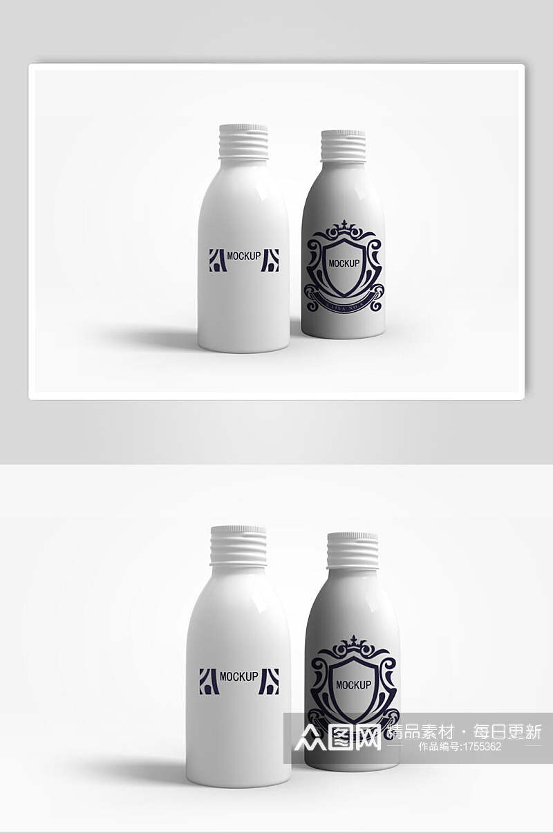 中式简约果汁瓶子包装贴图样机效果图素材