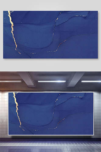 蓝色中国风鎏金纹理质感背景素材图片