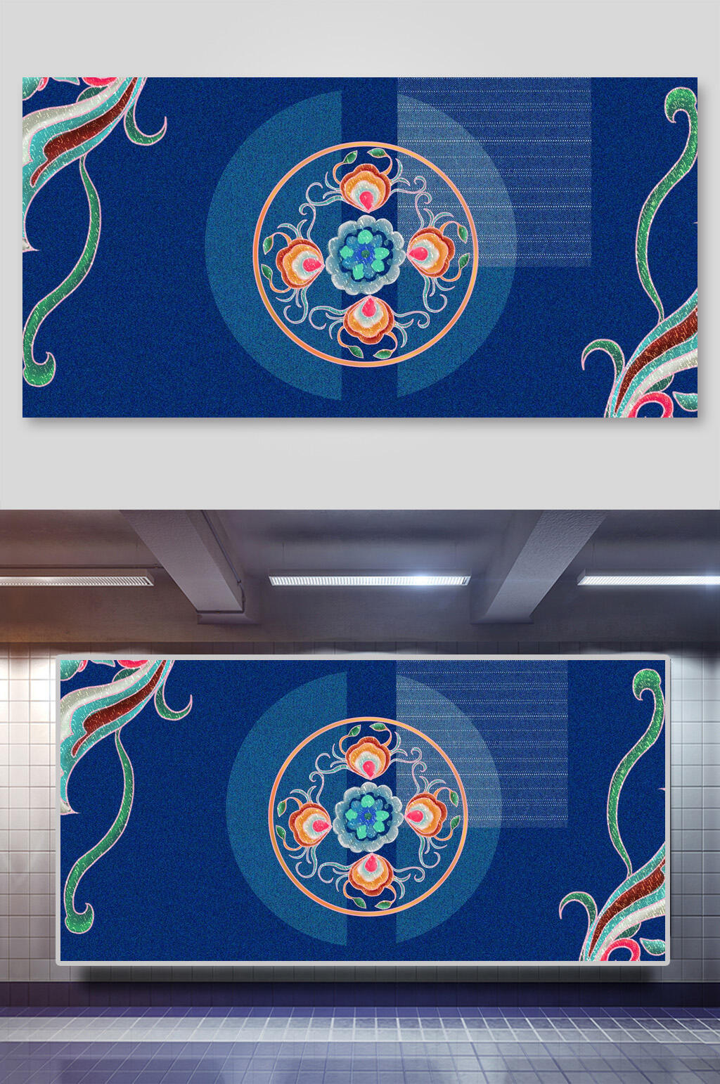 唯美中式宫廷风花纹背景素材素材