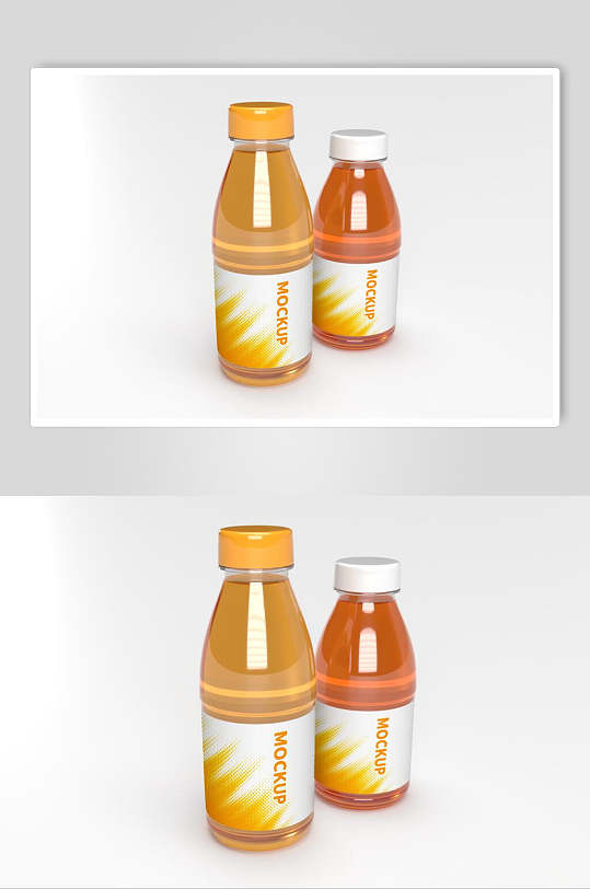 饮料果汁瓶子包装贴图样机效果图