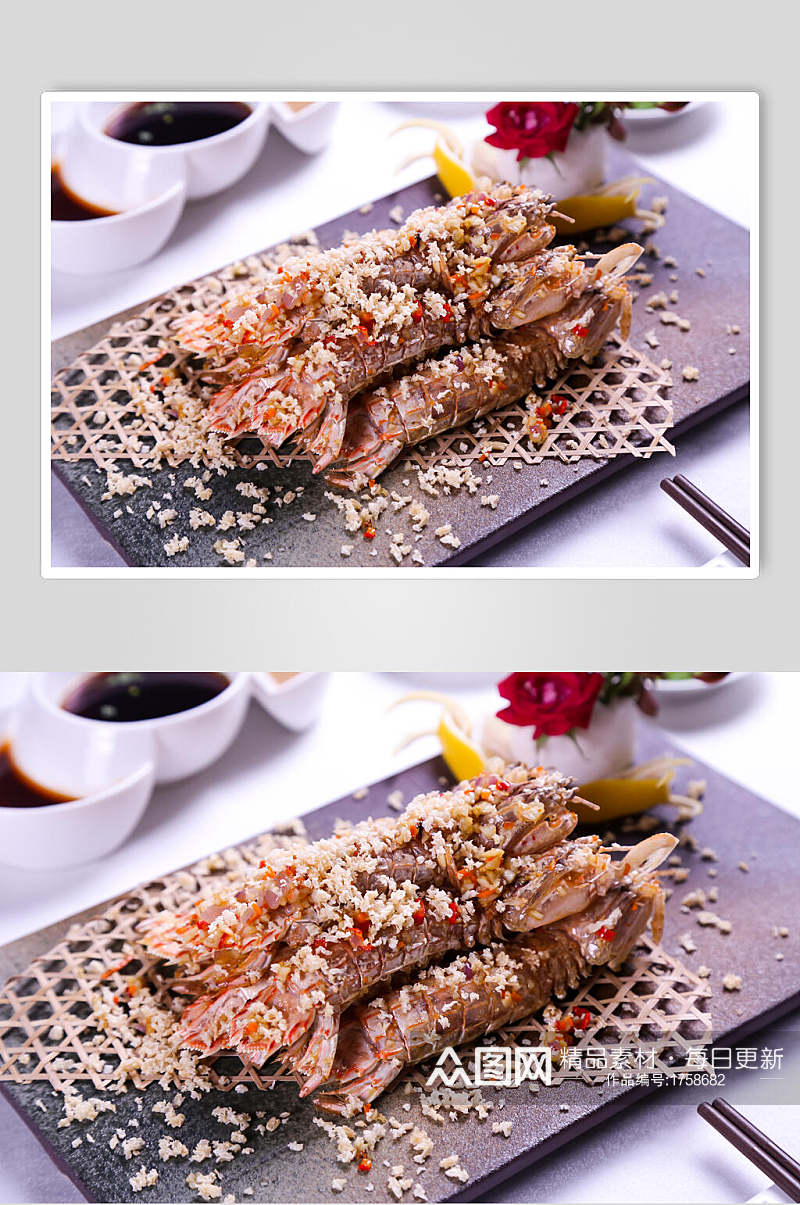雪花基围虾菜品美食摄影图片素材