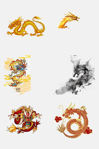 中国风格龙纹图案免抠元素素材