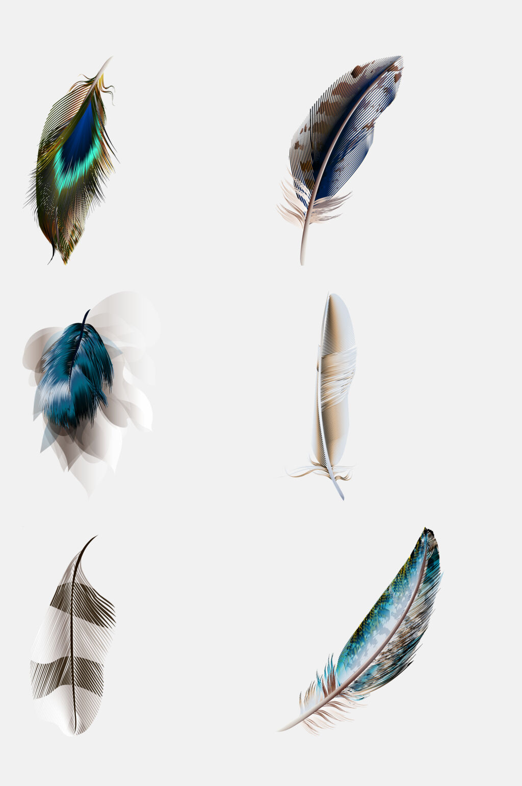 多彩好看创意羽毛素材