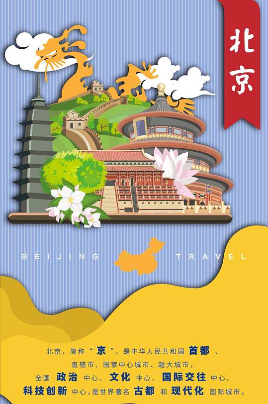 唯美北京旅游信息h手机长图banner