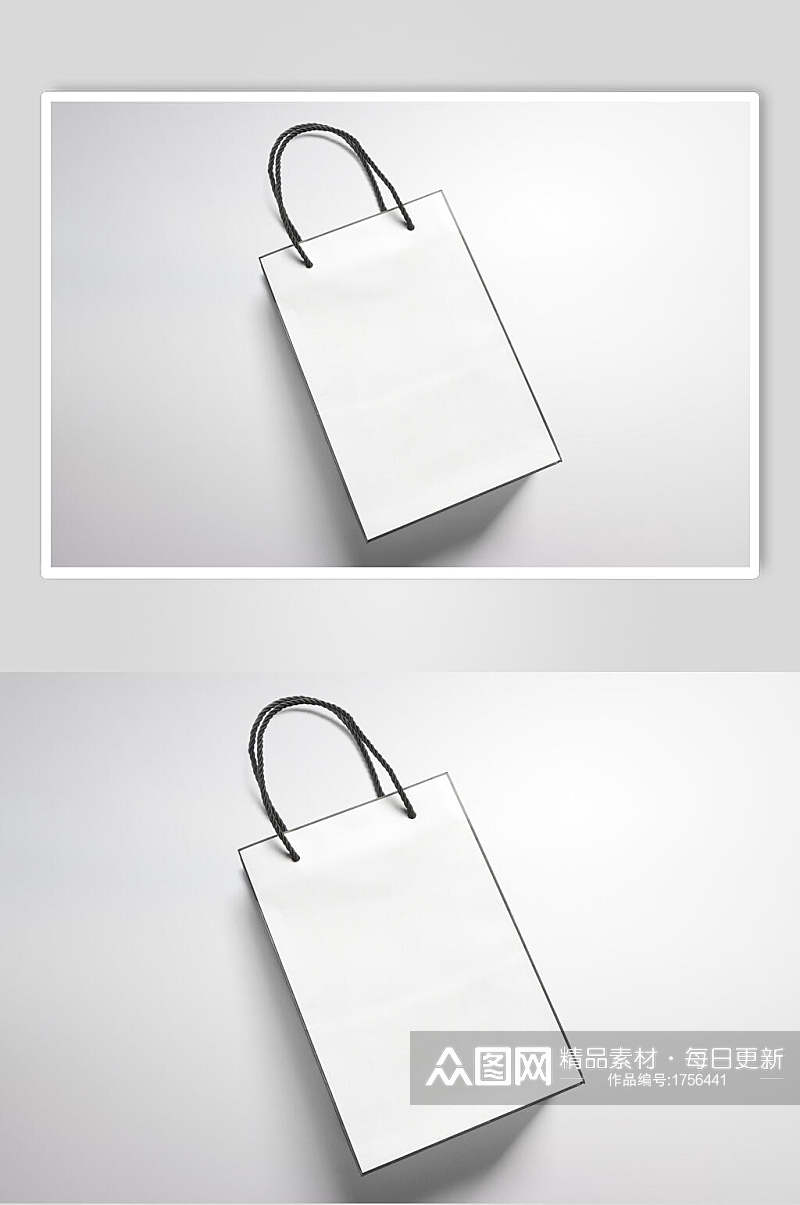 白色简洁购物袋手袋样机效果图素材