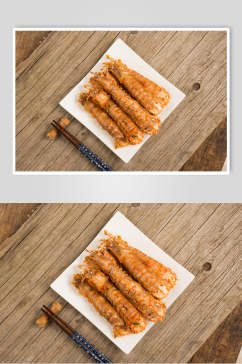 煎炸基围虾菜品美食摄影图片
