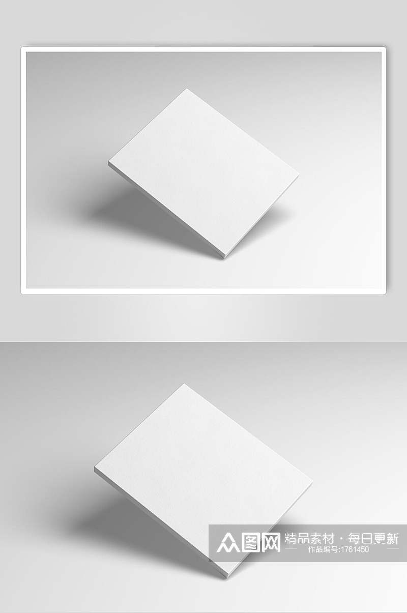 白色相框相纸图片立体样机素材