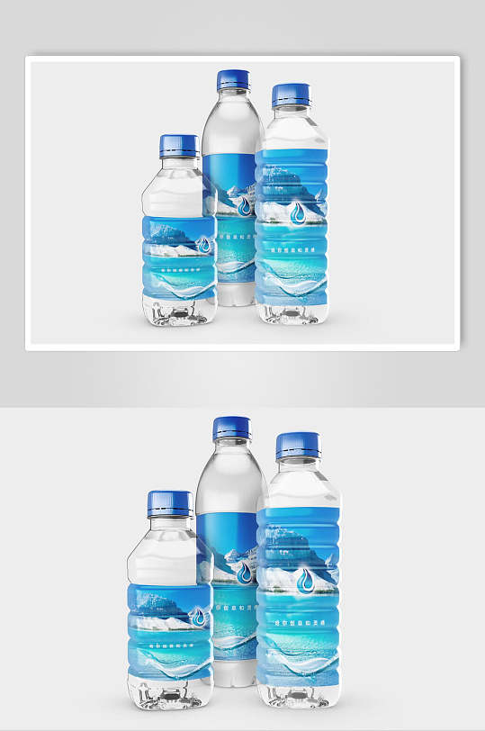 天然矿泉水瓶子包装样机效果图
