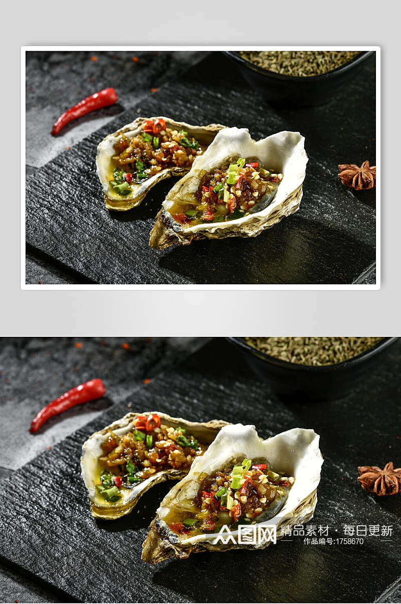 生蚝菜品美食摄影图片素材