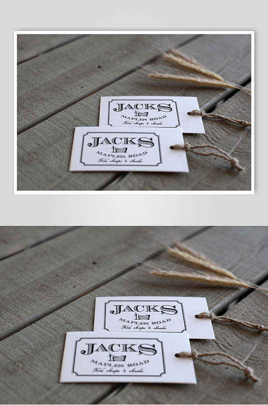 手绘牛仔裤标签logo展示样机