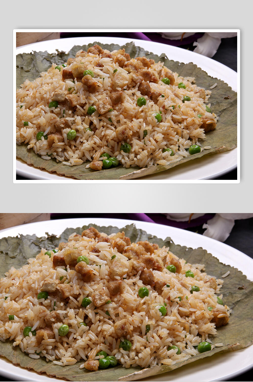 荷叶炒饭摄影图片素材
