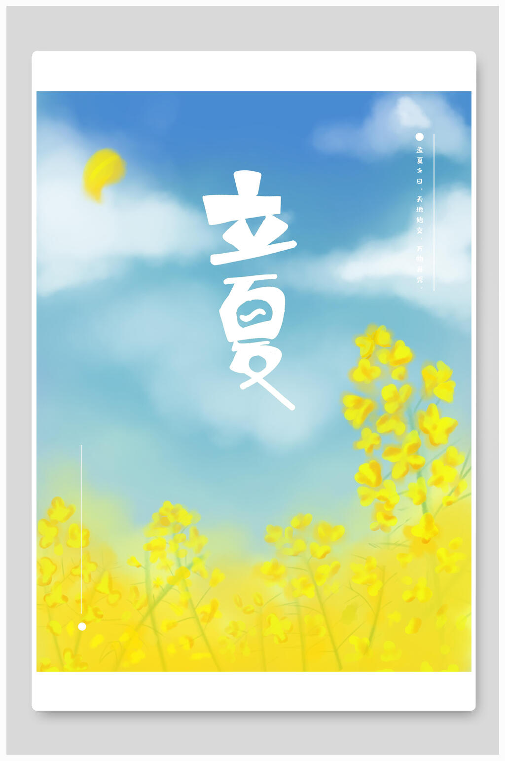 清新油菜花立夏插画素材海报素材