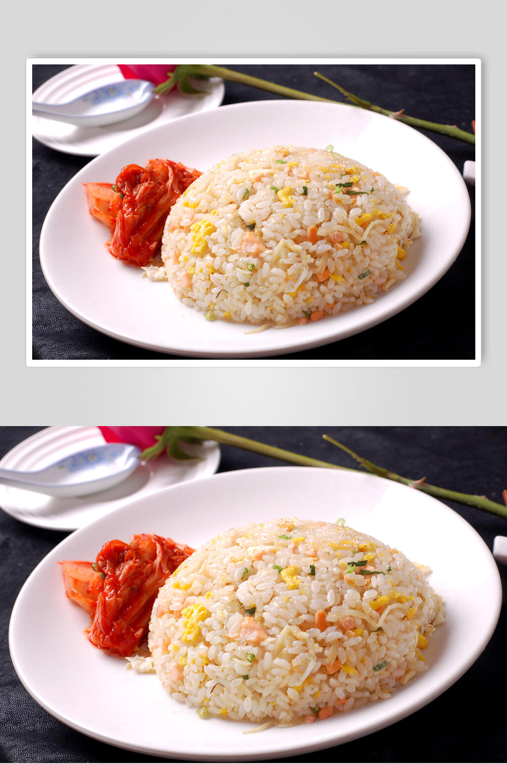 玉米火腿炒饭摄影图片素材