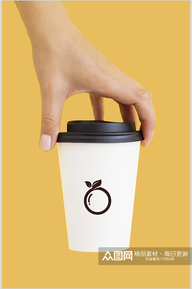 简约创意咖啡杯纸杯包装样机效果图素材
