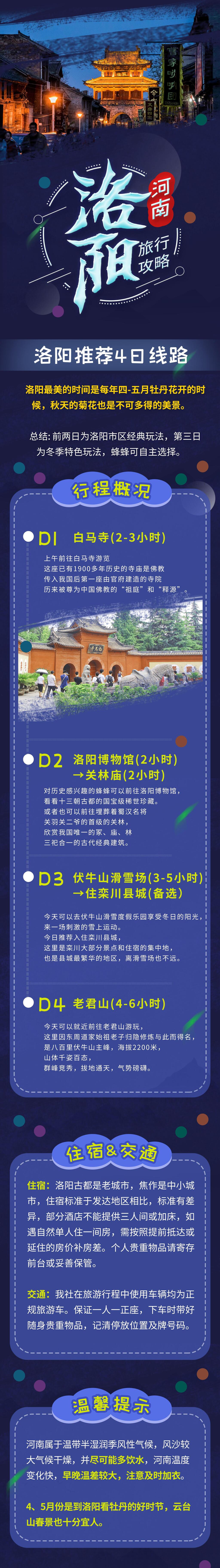 河南洛阳旅游信息H5手机长图素材