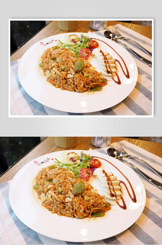 美味小吃酱油炒饭摄影图片