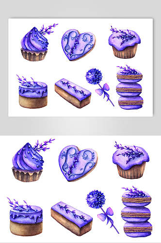紫色蛋糕背景元素素材
