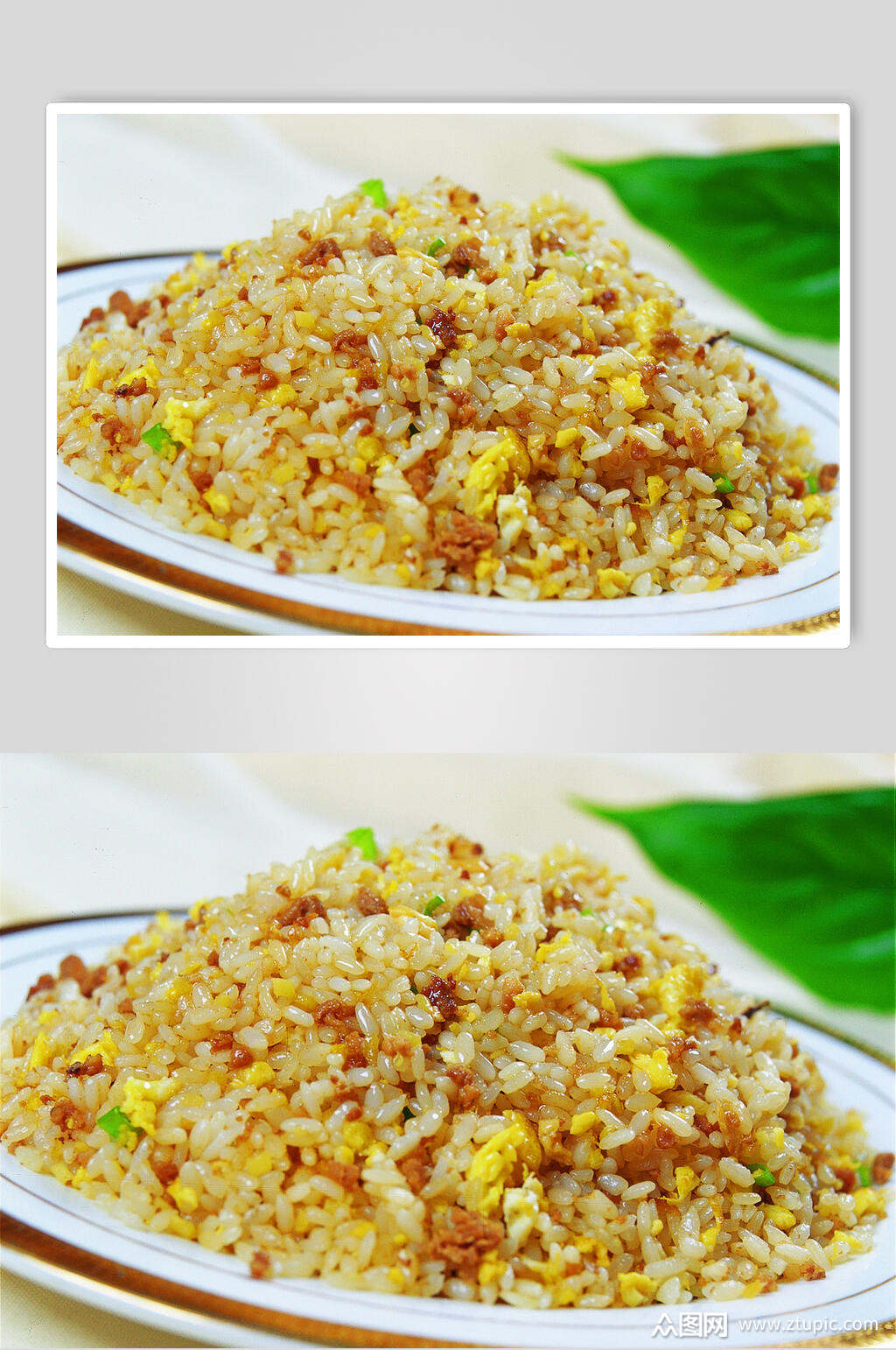 新鲜健康美味蛋炒饭特写摄影图片