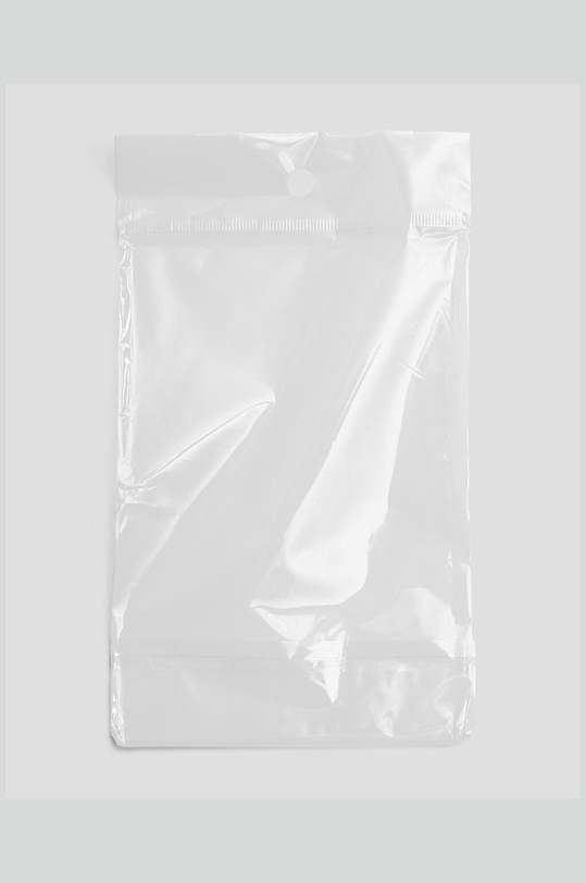 透明袋子褶皱标签胶贴样机效果图