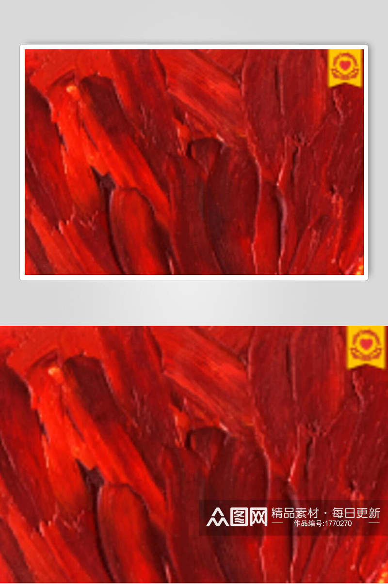 红色油画笔触背景素材素材