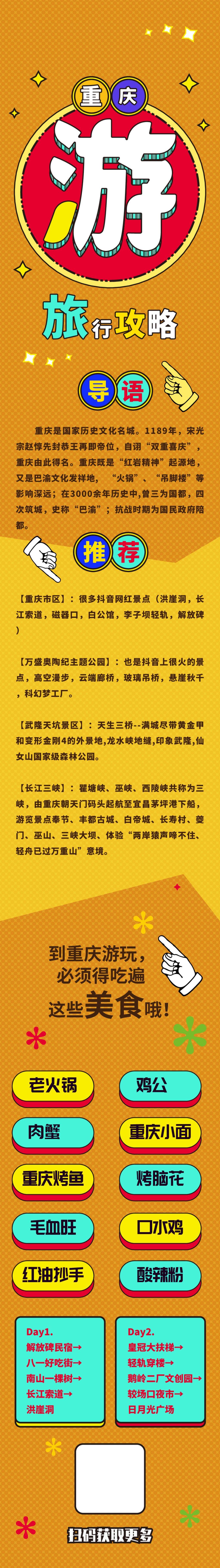 醒目重庆游旅游信息H手机长图banner素材