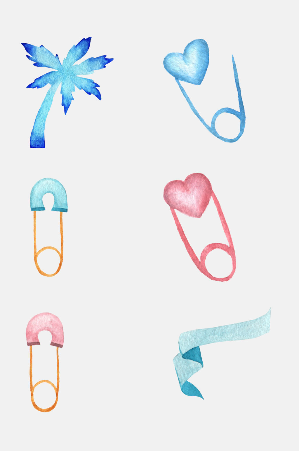 别针手绘元素素材