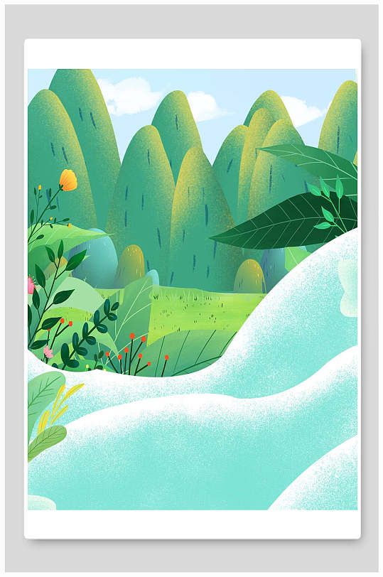 森林卡通背景 高清森林卡通背景素材模板 众图网