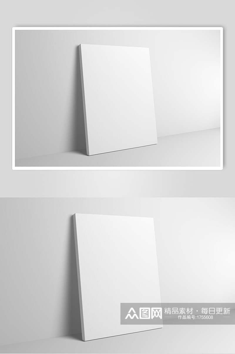 白色相框相纸图片样机效果图素材