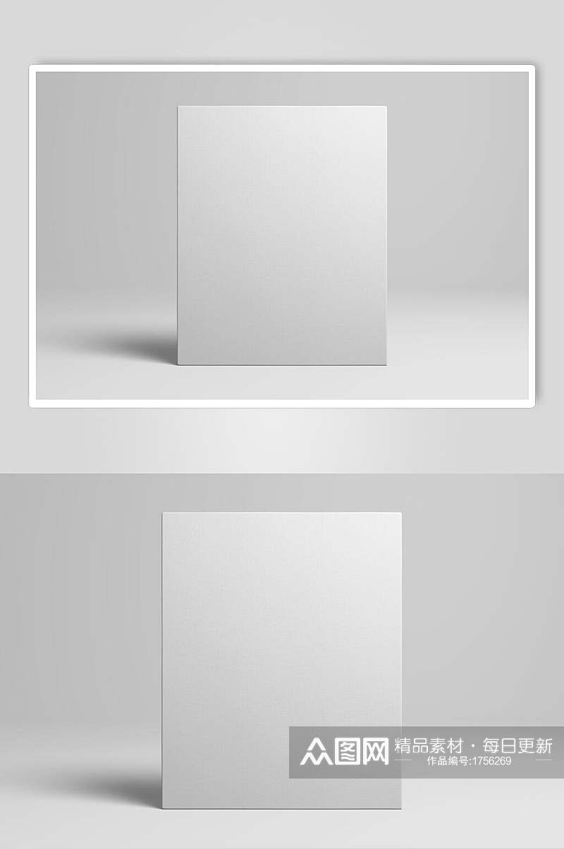 白色相框相纸图片样机立体效果图素材