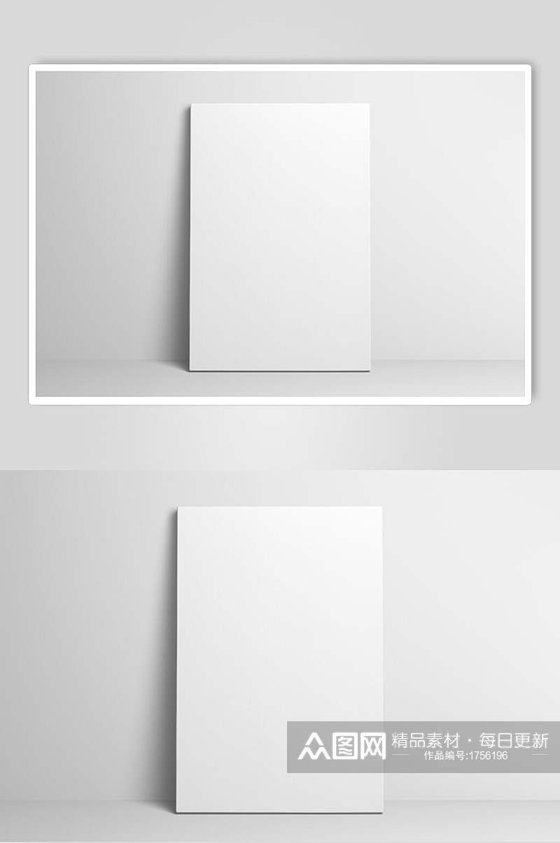 长方形空白相框相纸图片样机素材