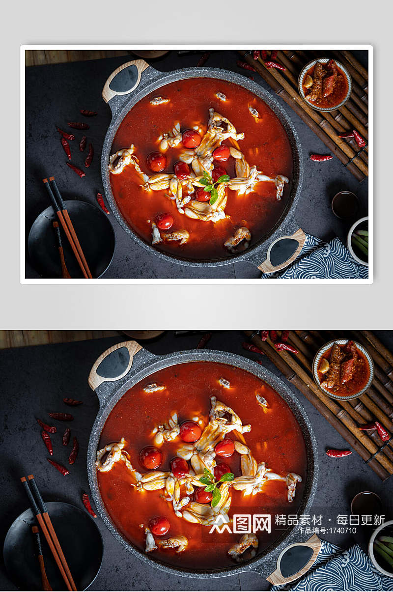 红油汤锅菜品美食摄影图片素材
