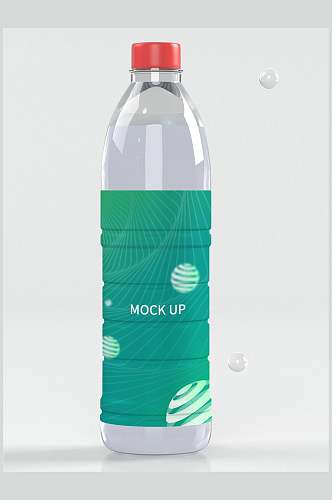 绿色矿泉水瓶子包装样机效果图