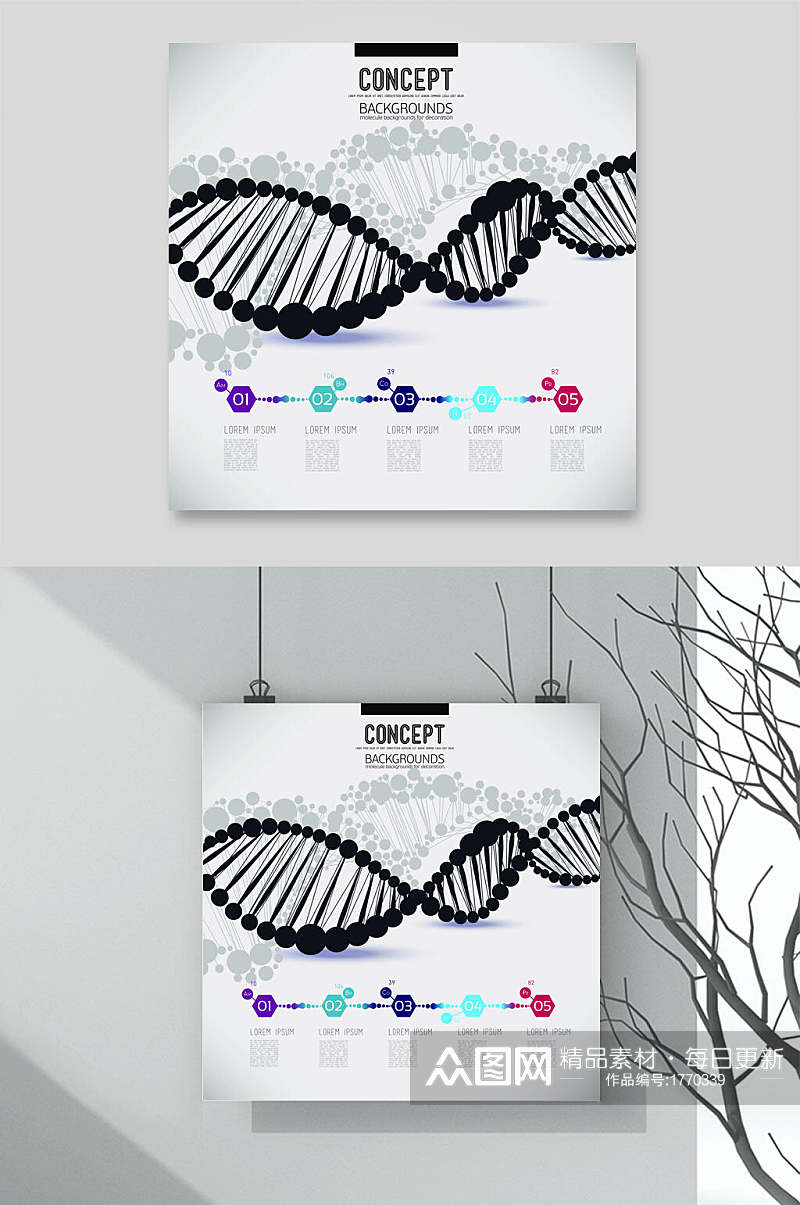 图案线条基因工程生物医药素材素材