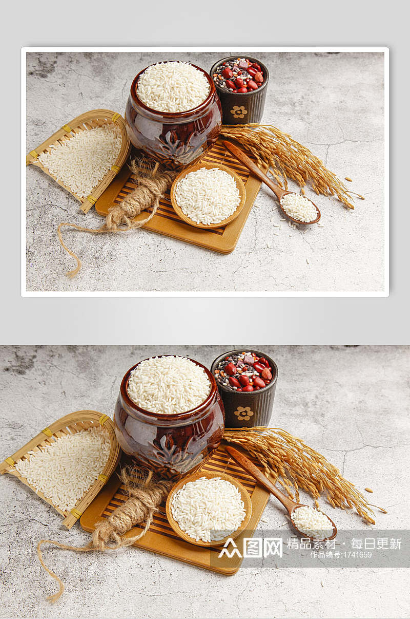 米饭大米粮食高清摄影图片素材