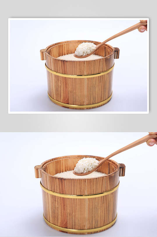 雪白米饭大米粮食摄影图片
