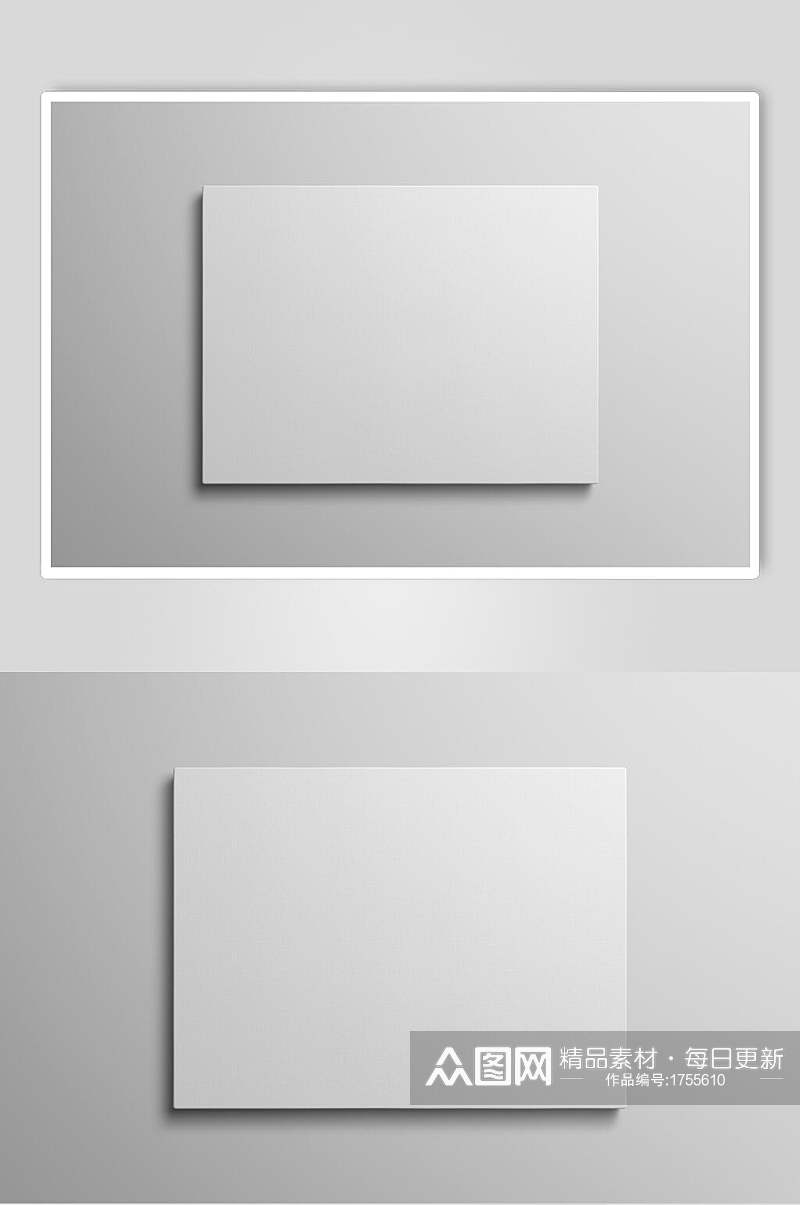 白色壁挂相框相纸图片样机效果图素材