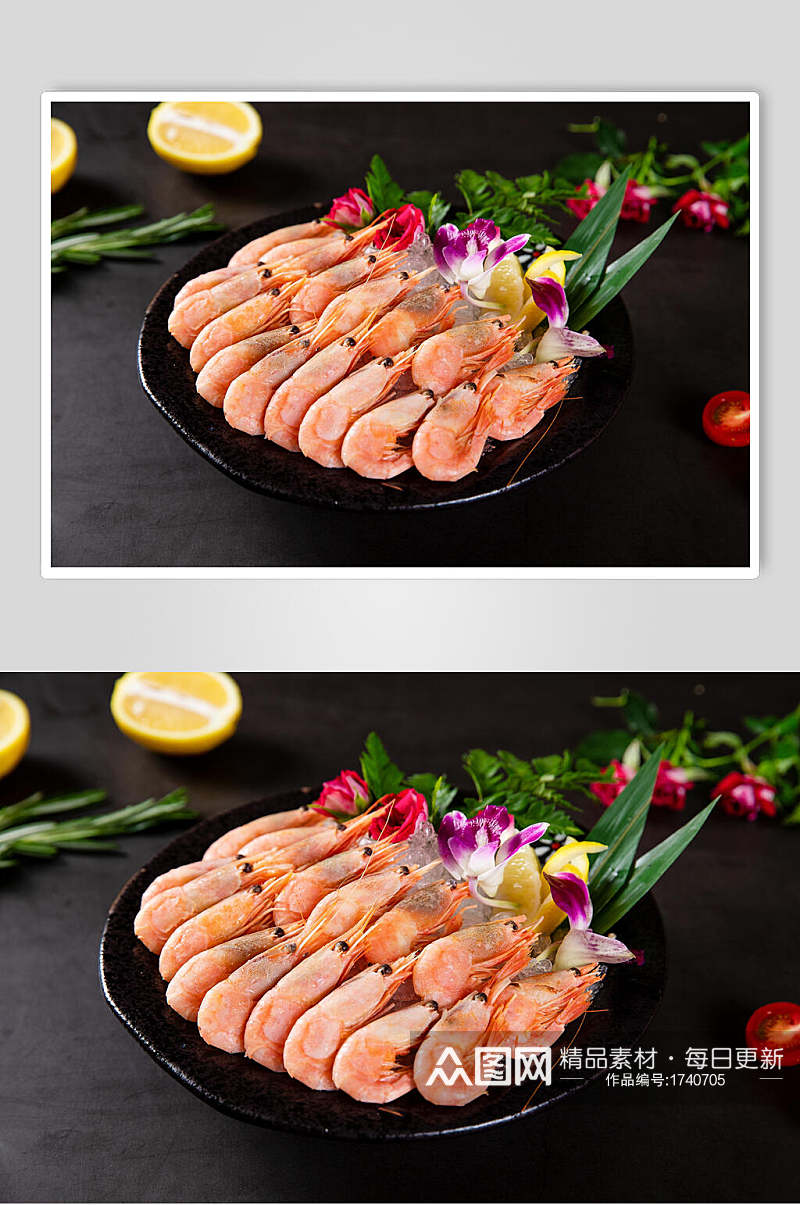 新鲜大虾菜品美食摄影图片素材