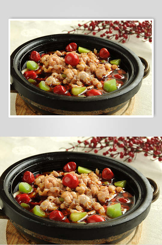 酸菜牛肉麻辣香锅美食图片