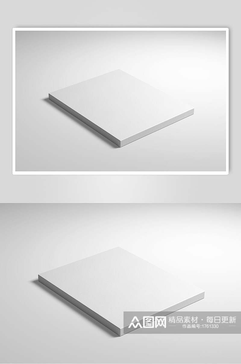 白色简洁相框相纸图片样机效果图素材