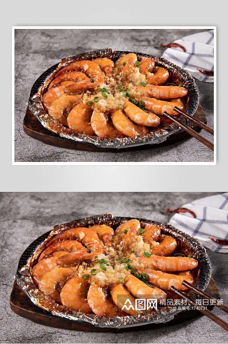 锡纸虾煲菜品美食摄影图片素材