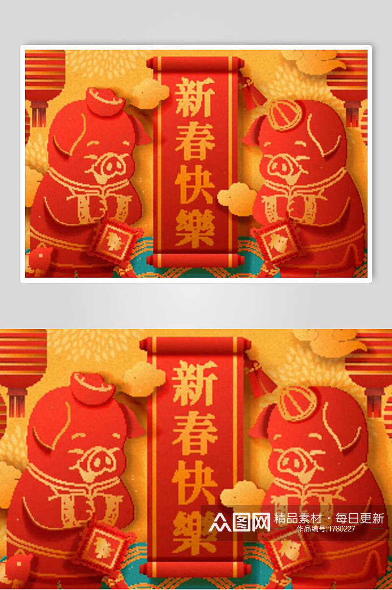 新年春节海报元素素材素材