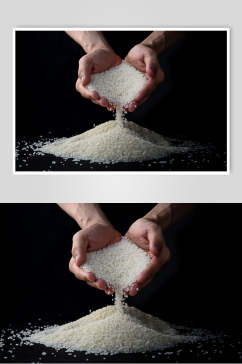 创意米饭大米粮食摄影图片
