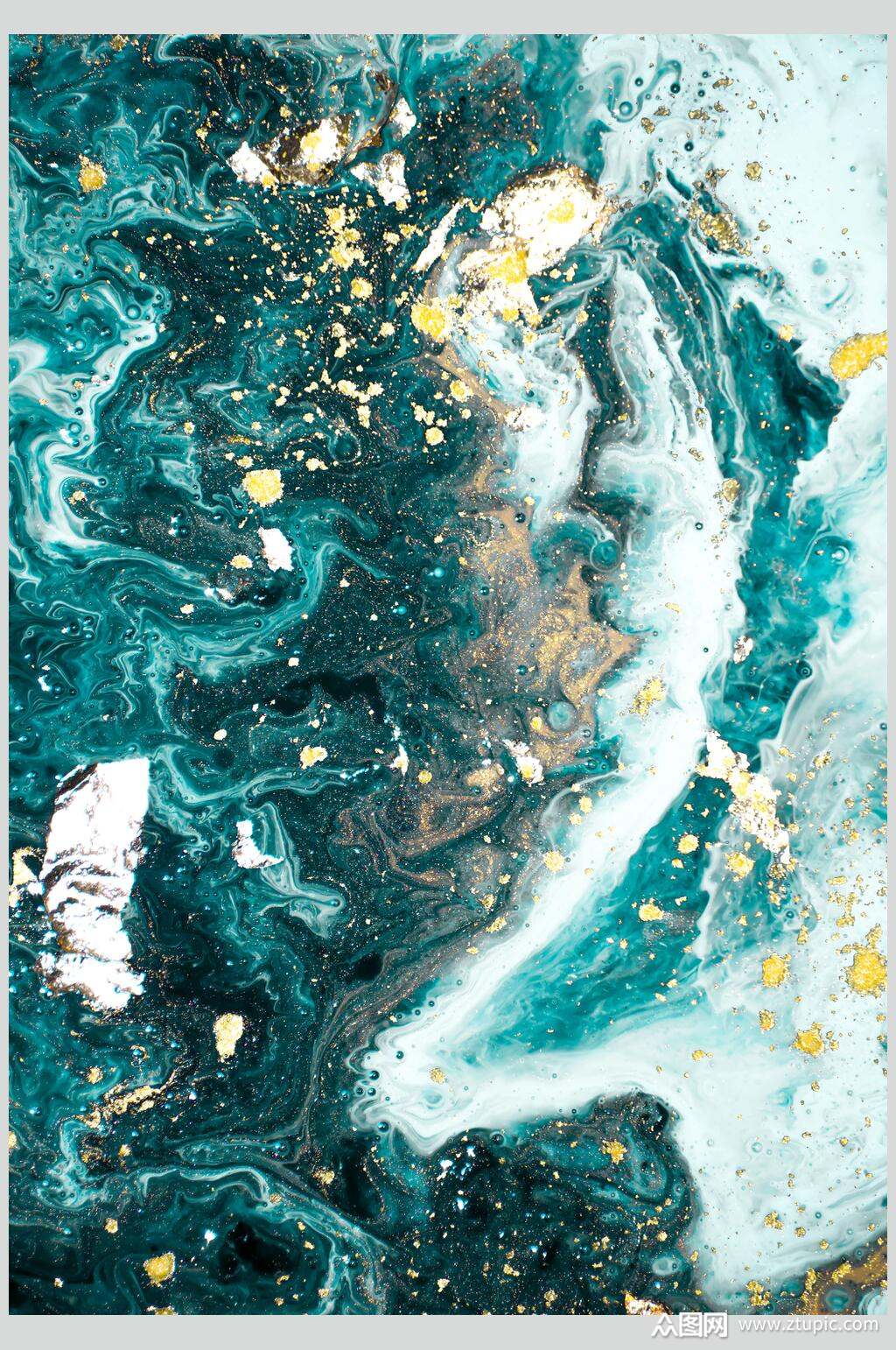 水彩风祖母绿色大理石纹理贴图底纹高清图片