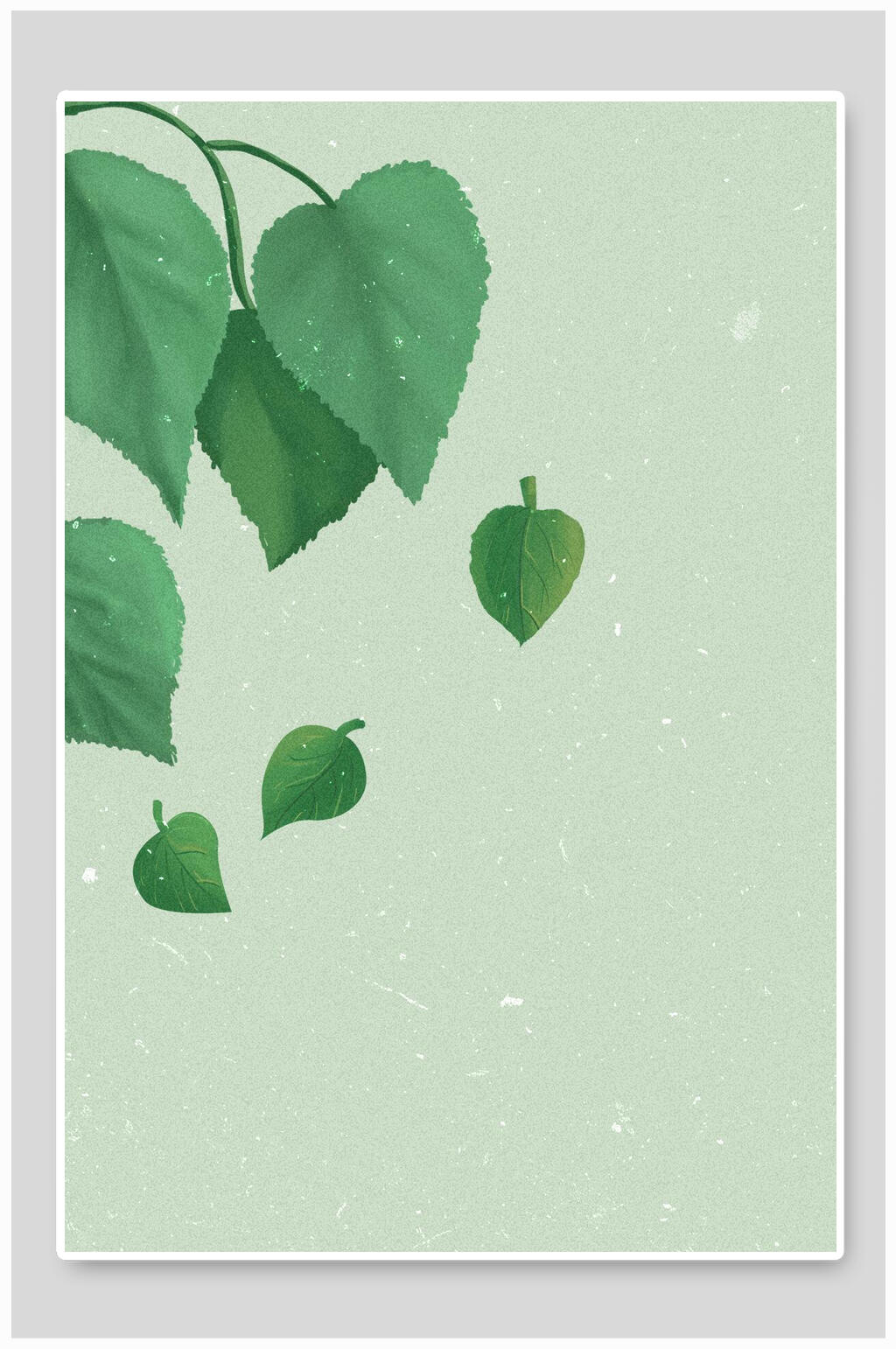 扁平风叶子手绘画森林插画背景素材素材