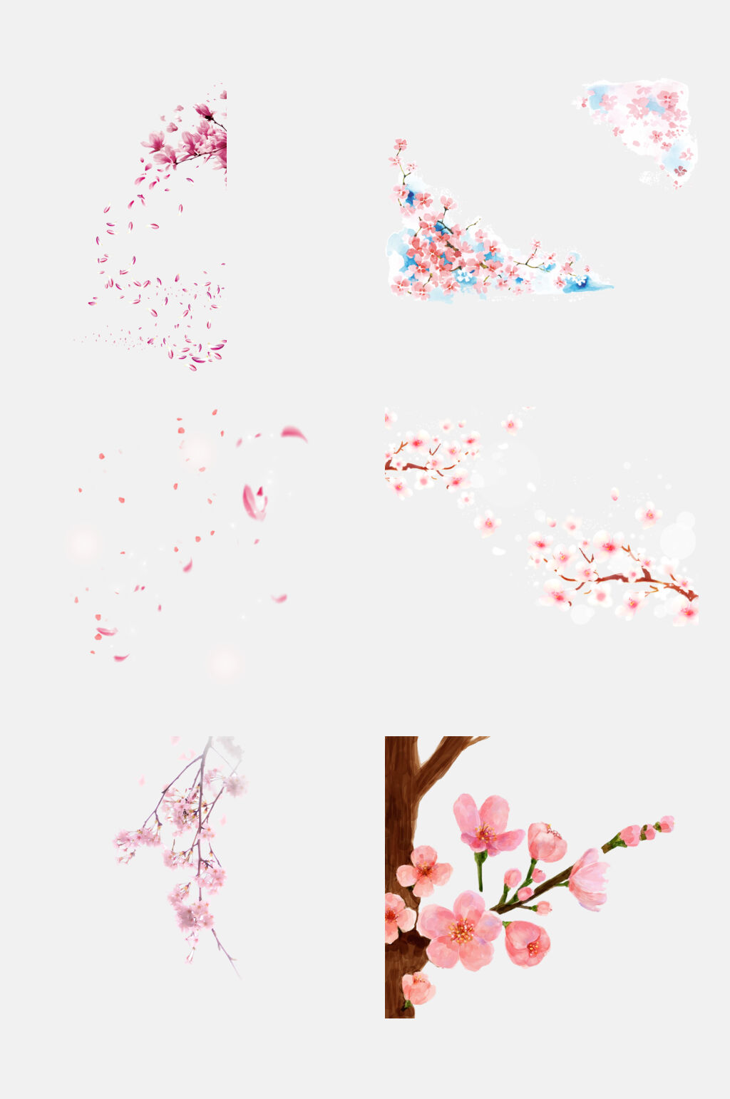 创意花瓣雨樱花素材素材