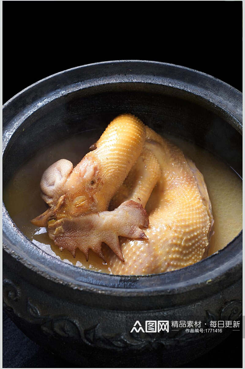 皇龙客家煨鸡美食高清图片素材